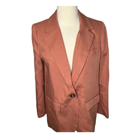 Madewell $178 The Larsen Blazer in Drapeweave Dried Rose Size XXS NJ732 - Picture 4 of 7